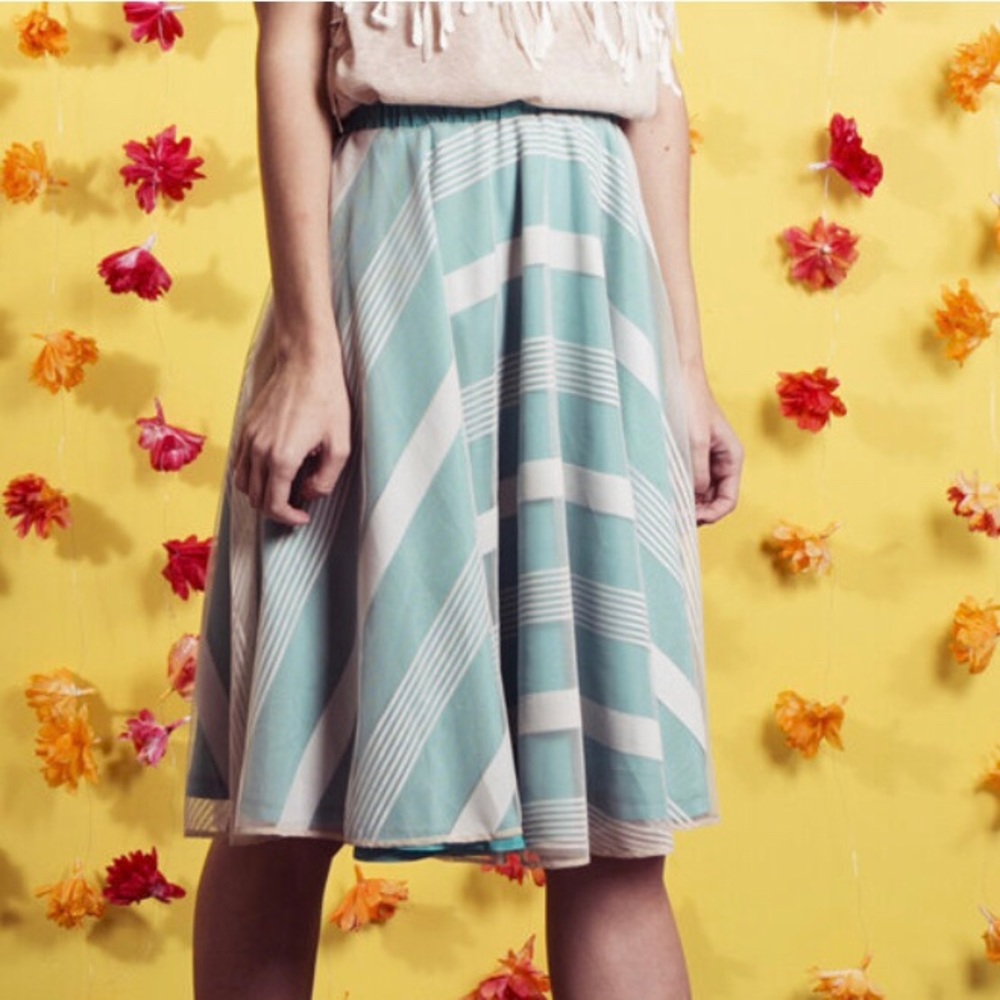 Anthropologie Ryu Striped Midi Skirt - Picture 2 of 4